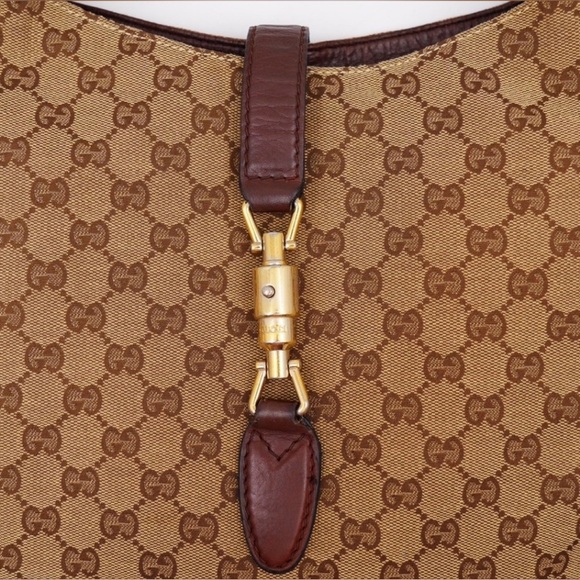 Fall🍂Gucci Jackie Hobo Two Way Tassel bag Gucci shoulder Bag Gg canvas tote - Picture 10 of 17